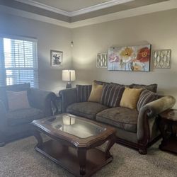 Sofa, Armchair, and Coffee Table