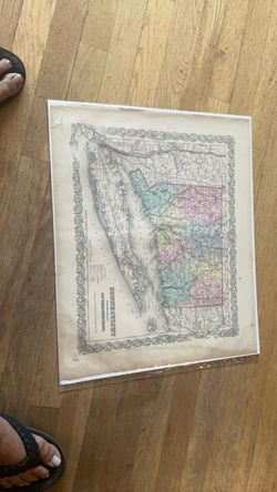 Original Carlton Map Connecticut W/portions New York & Rhode Island Circa 1855