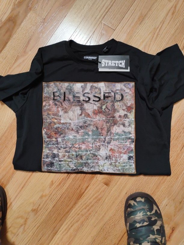 Men's Courage USA T-shirt With Camouflage Blessed