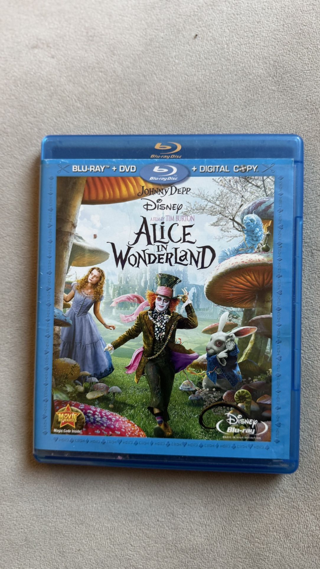 Alice in Wonderland movie Blu-ray and DVD