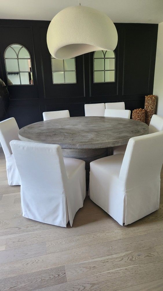 Set of 8 RH dining chairs