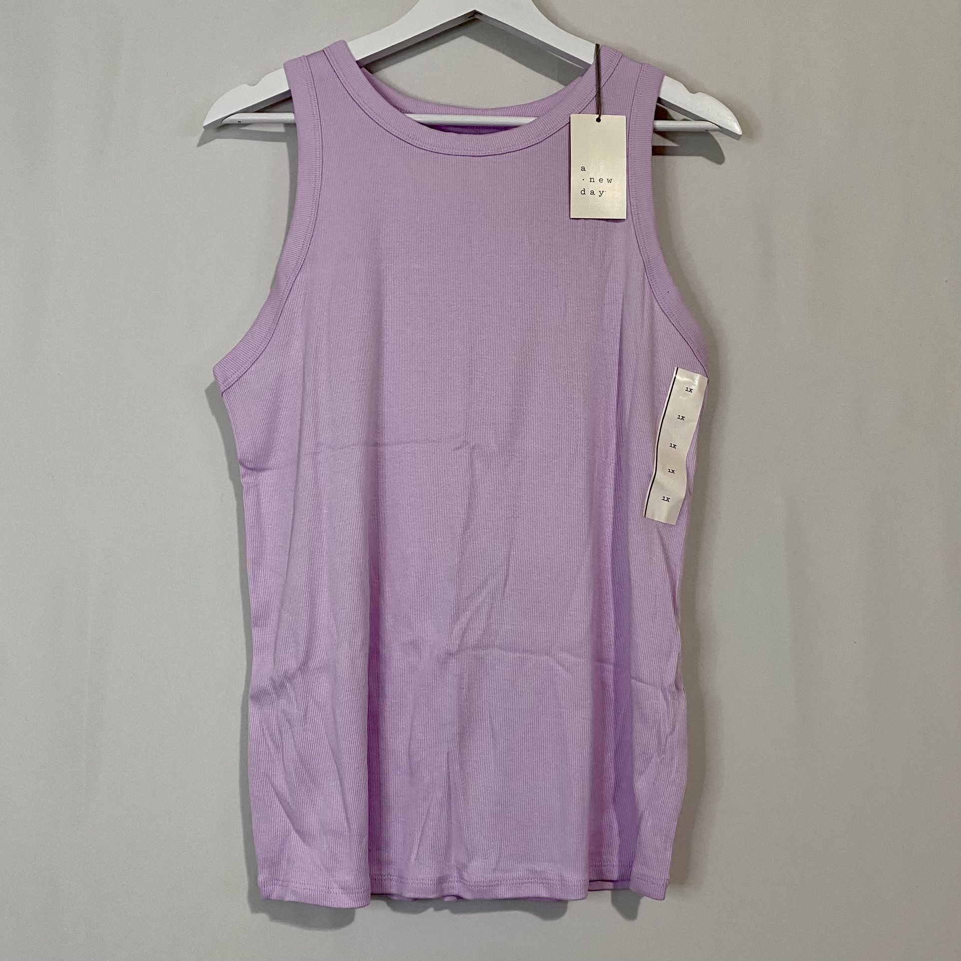 A New Day Women’s Basic Ribbed Tank Top Purple NWT