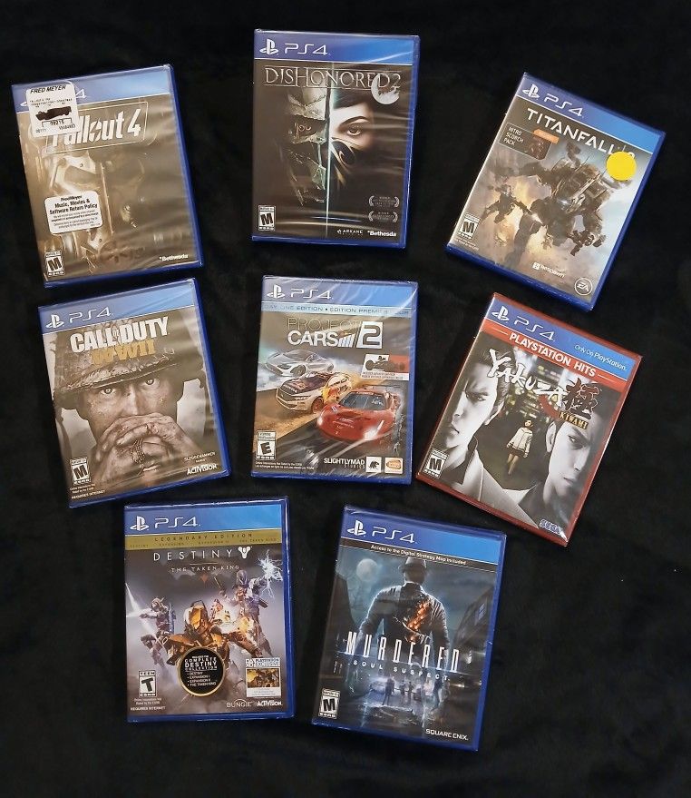 Playstation 4 Bundle of EIGHT games, ALL New and Factory Sealed