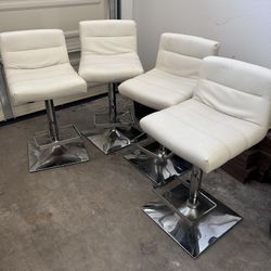 4 White Countertop Stools $60