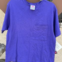 Vintage 1992 Hanes Her Way Purple Women's T-Shirt W/Pocket Size M New With Tags 