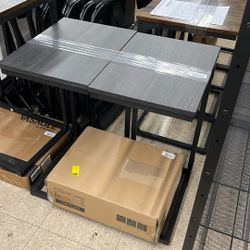 VASAGLE C-Shaped End Table Small Side Table for Couch Sofa Set of 2 - Black