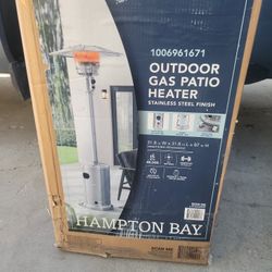 HAMPTON BAY 48,000 BTU STAINLESS STEEL PROPANE STANDING PATIO HEATER WITH WHEELS 