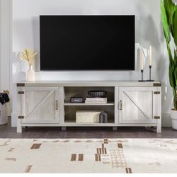 Walker Edison Georgetown Modern Farmhouse Double Barn Door TV Stand