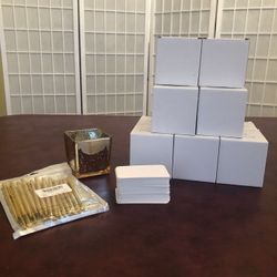 Votives Used As Note Holders And Table Runner 