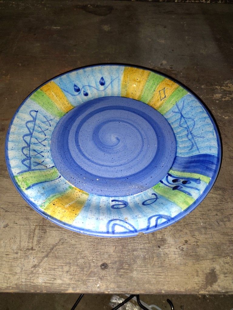 Blue Art Pottery Plate