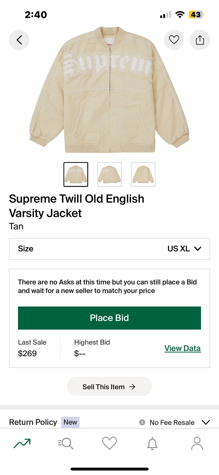 Supreme Varsity Jacket XL *Flaws*