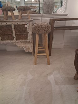 Seagrass Round Bar Stool