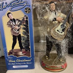RARE Gemmy Animated Elvis Blue Christmas 