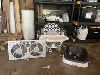 High Chair, Booster Seat And Window Fan