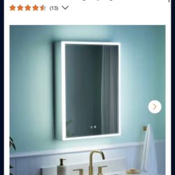 WELLFOR 24 in. W x 30 in. H Rectangular Aluminum Recessed/Surface Mount LED Medicine Cabinet with Mirror, 3x Magnifying Mirror