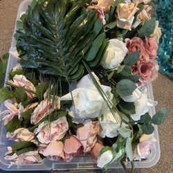Artificial Pink And White Flowers 