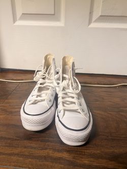 White Leather Converse (size 5)