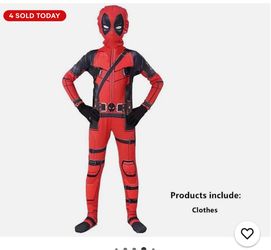 Kids Deadpool Costume Bodysuit with Mask