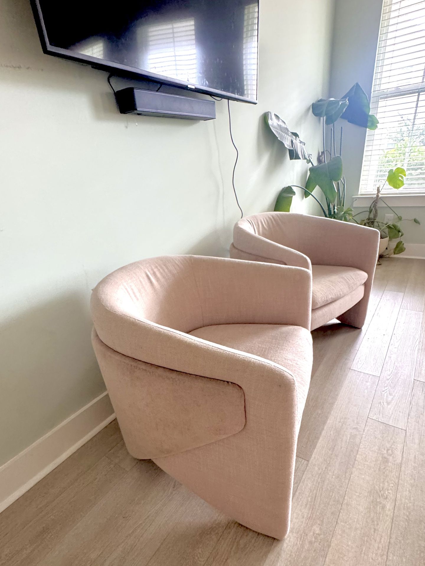 West Elm Blush Pink Lounge Chair
