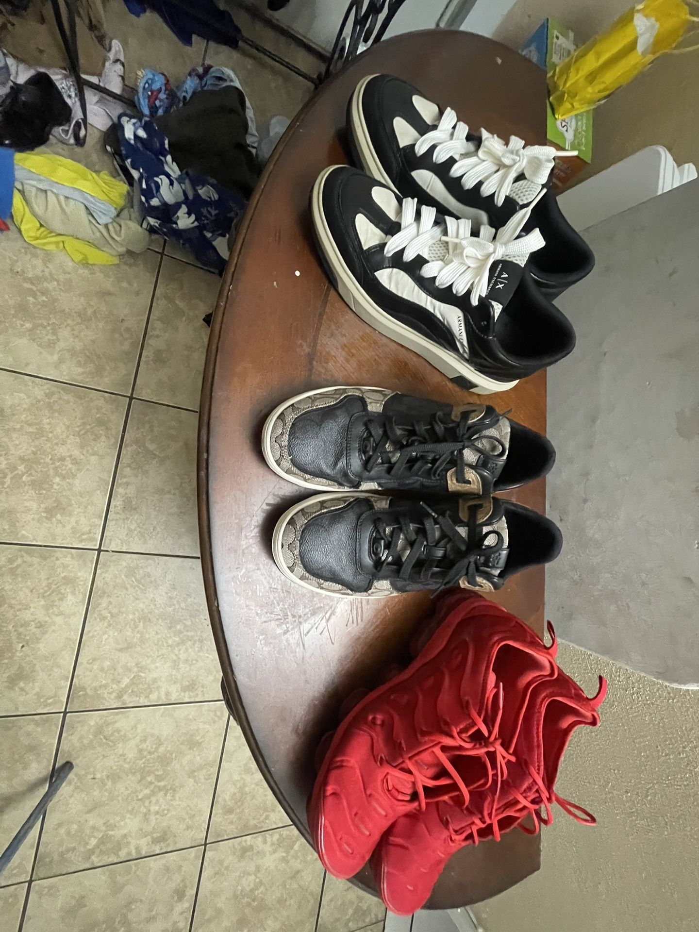 Nike Vapor Max Size 11.5 , Coach Shoes Size 12, Armani Exchange Size 12