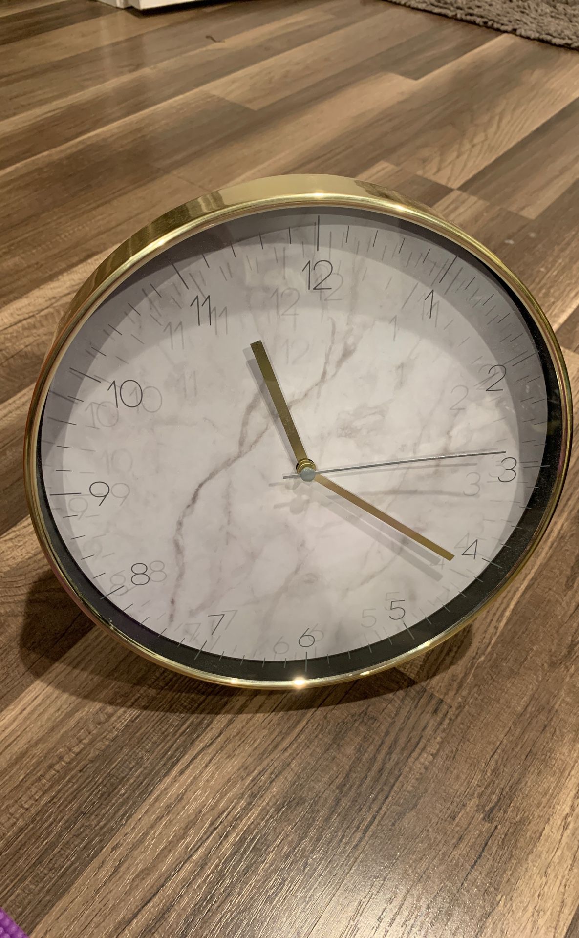 Gold Marble Accent Clock