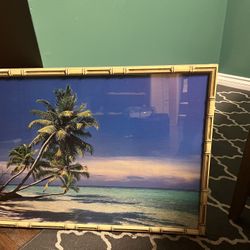 Beautiful Bamboo Frame Picture Beach