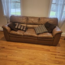 Free Brown Leather Sofa