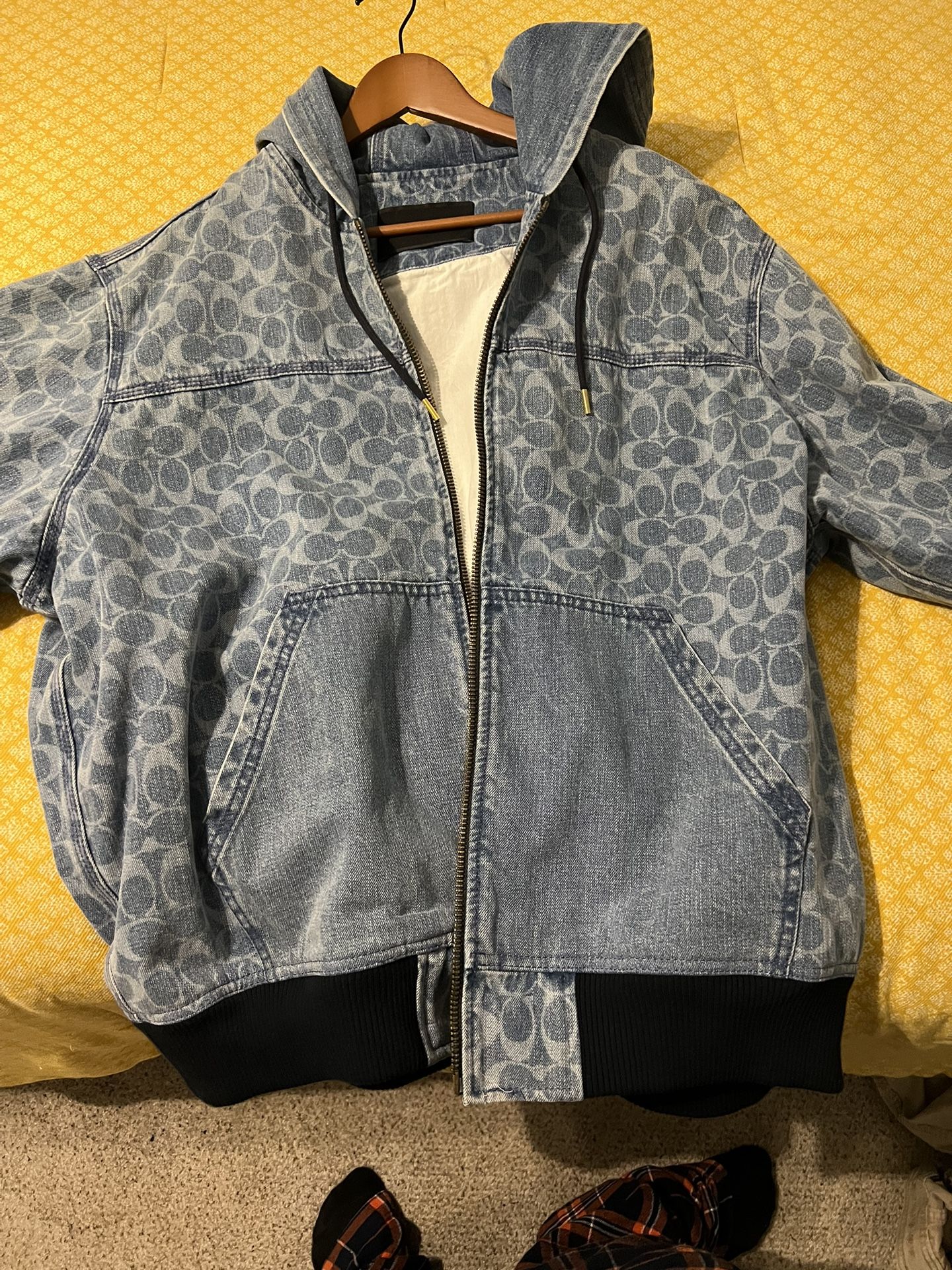 Men’s Coach Denim Hooded Jacket