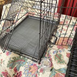 Two Small Dog Kennels Foldable 2 Door