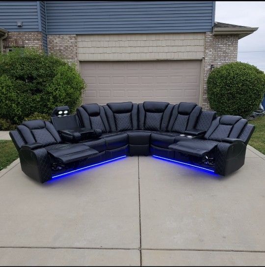 BRAND NEW POWER Reclining Sectional Couch Sofa Recliner Theater Chair Seat Set