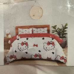 Hello Kitty 3 Piece Set - Duvet Cover Full And 2 Pillow Case 
