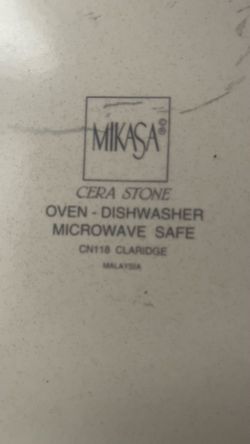Mikasa Cera Stone oven, dishwasher, microwave safe!