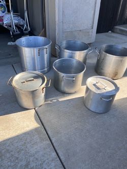 Set of 6 Aluminum Stock Pots