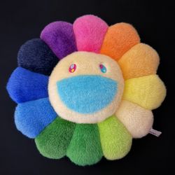 Takashi Murakami multicoloured flower pillow