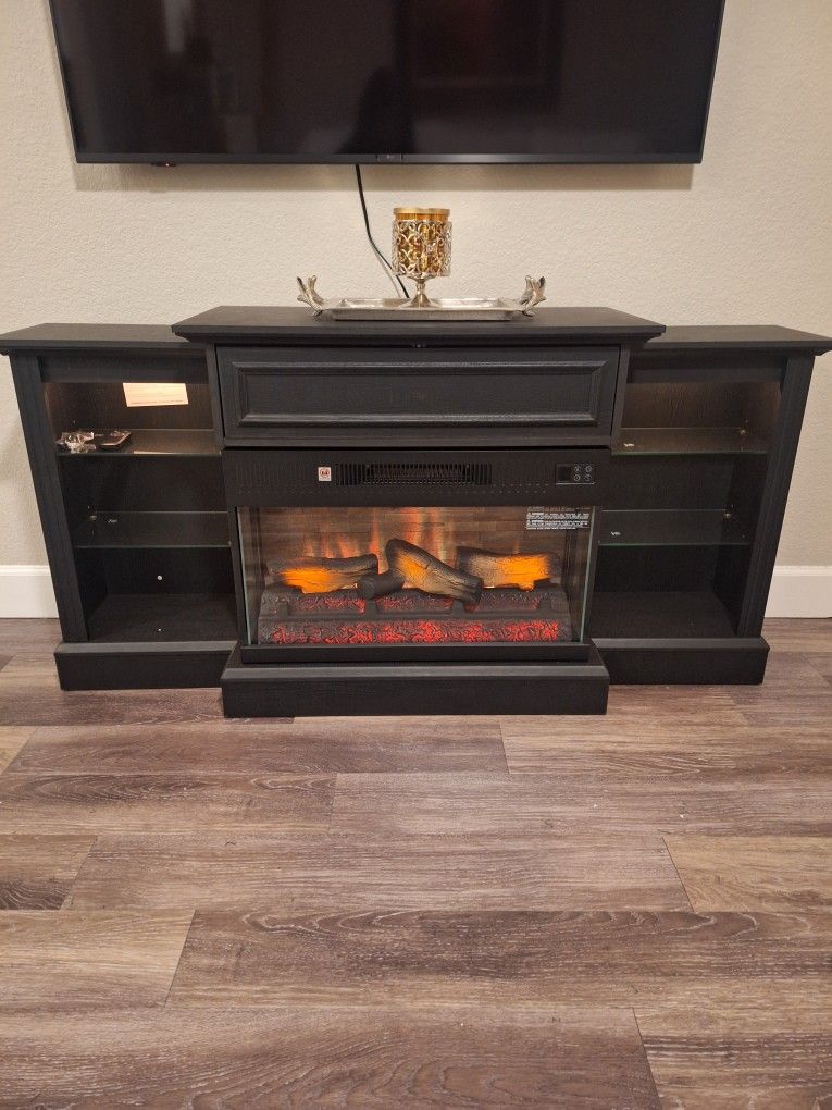 Black Electric Fireplace