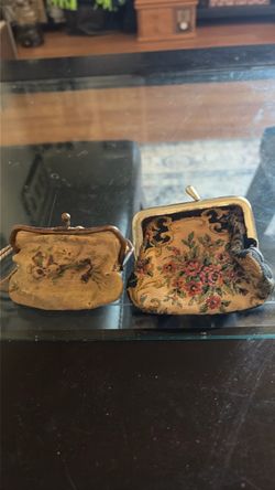 Vintage Needlepoint Coin Purses Set of 2