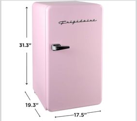 Pink Retro Mini Fridge with freezer compartment