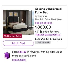 Queen Black Upholstered Platform Bed