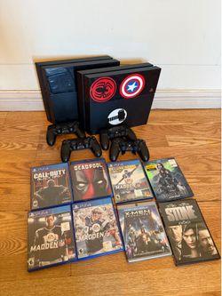 ony PlayStation 4 Bundle - 2 Consoles, 4 Controllers, and 8 Games/Movies