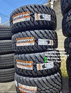 33x12.50R18 Arroyo Mud Terrain Set of Tires Installed and Balanced Set de Llantas Nuevas Instaladas y Balanceadas