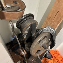 Weight plates, weight rack, EZ curl bar