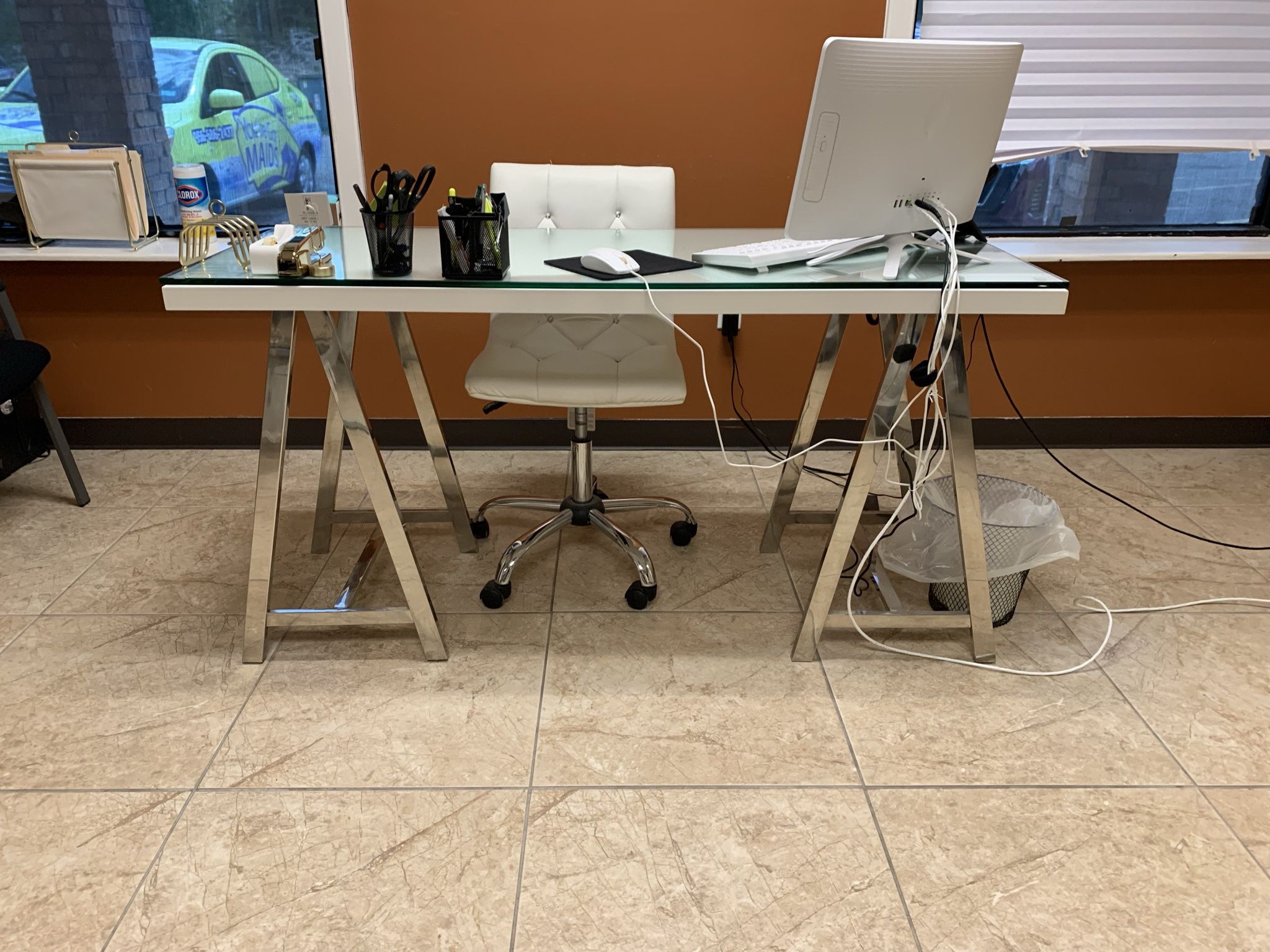 World Market White Lacquer Colton Mix & Match Desk Top