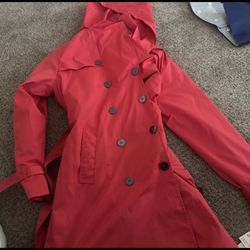 Large Michael Kors Belted Water Resistant Trench Coat with Removable Hood