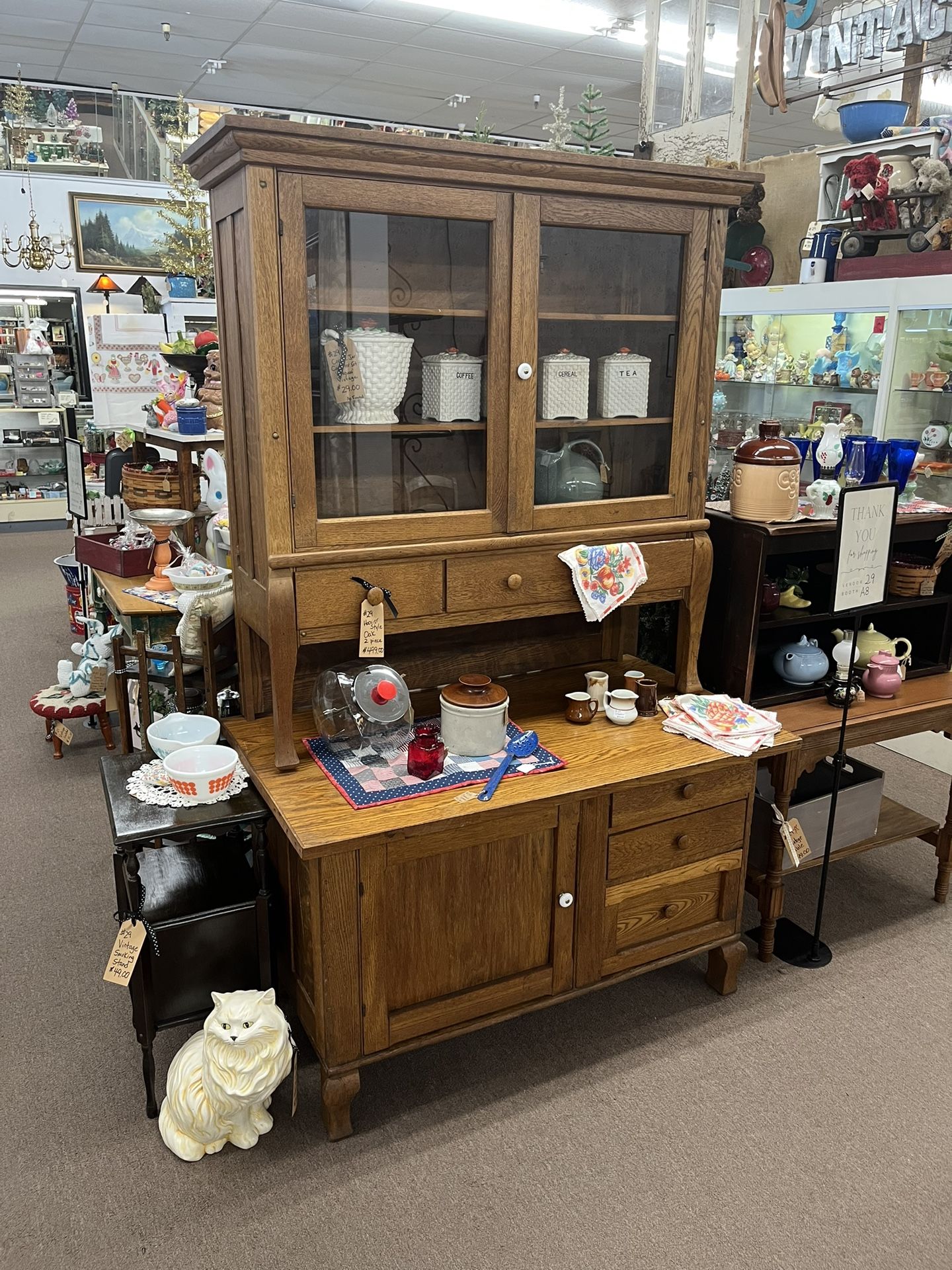 Antique Hoosier Style Hutch