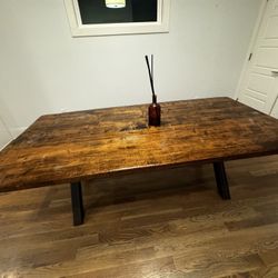 Custom Rustic Solid Wood Dining Table – Farmhouse Style – Seats 8