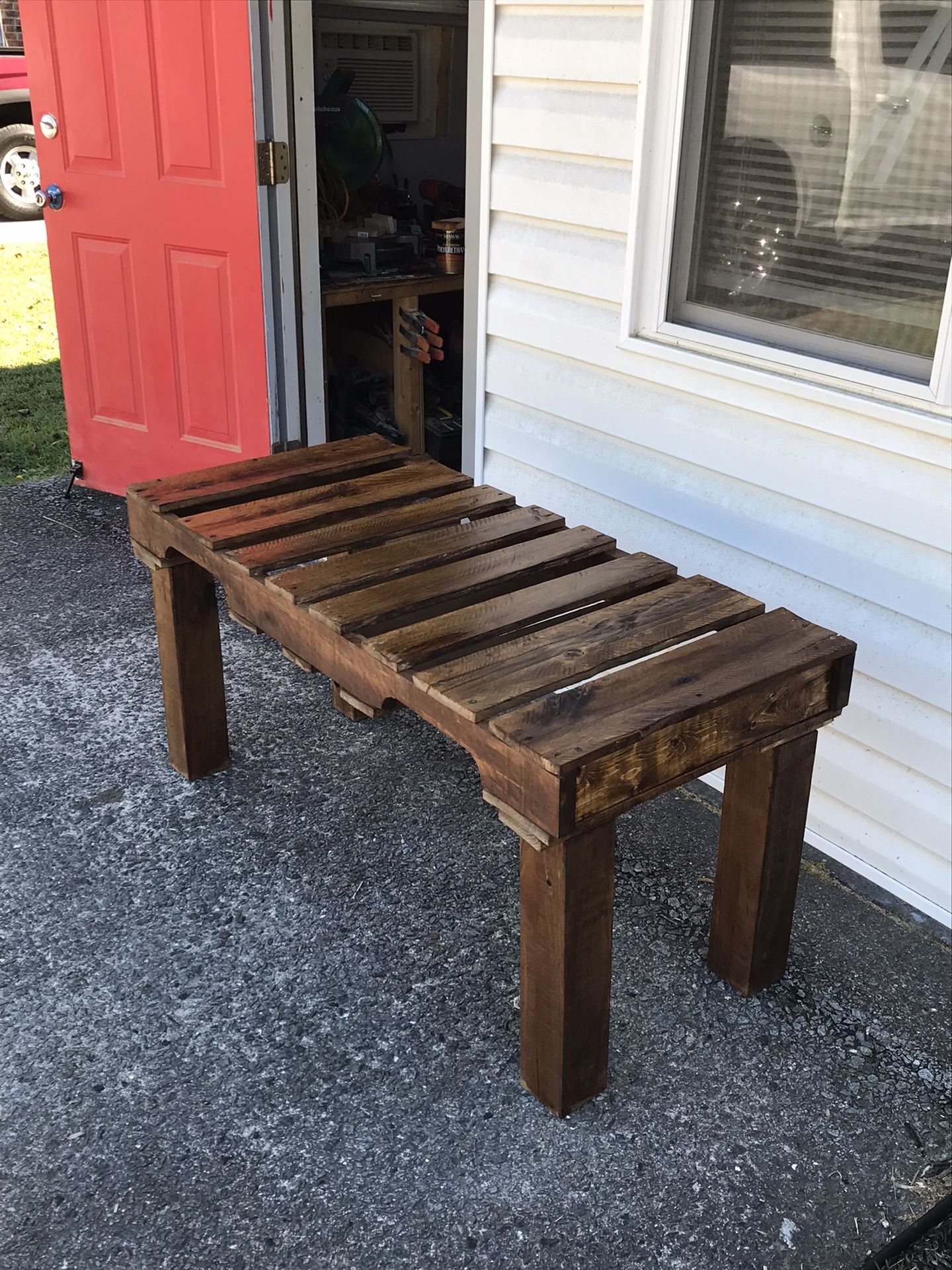 Golden Oak Stain Farmhouse Coffee Table 