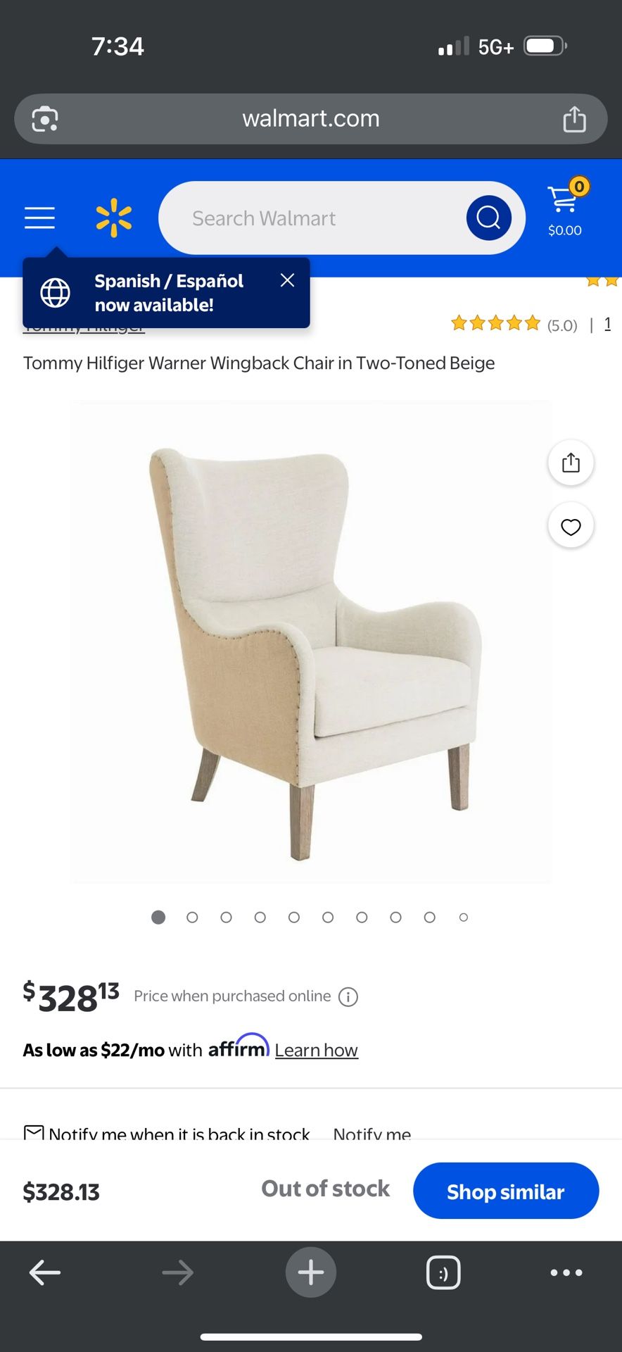 Tommy Hilgfiger Wingback Chair