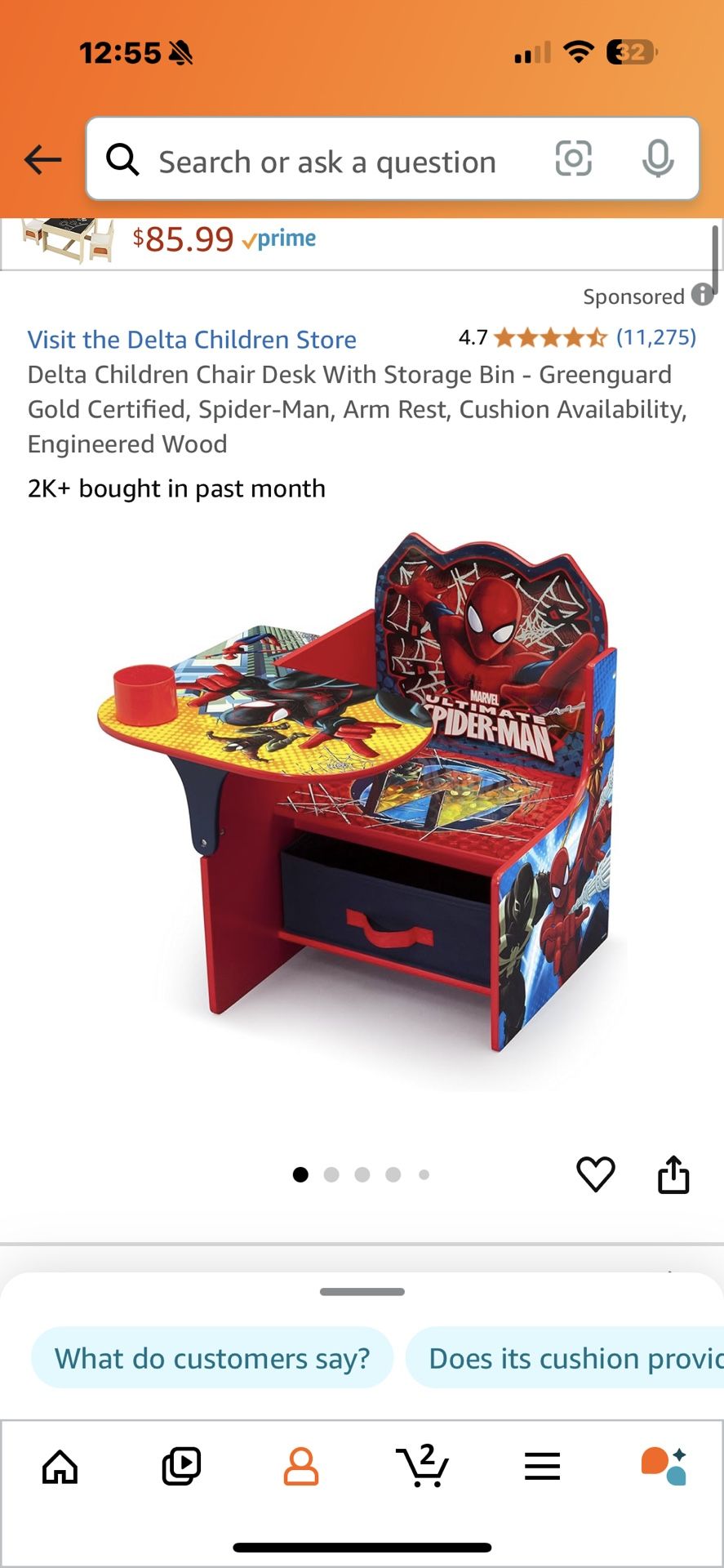 Spiderman Chair With Storage
