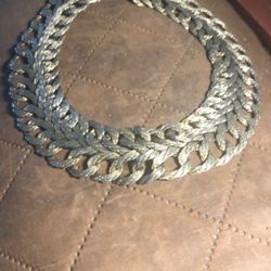 Vintage Woven Silver-toned Collar Necklace 