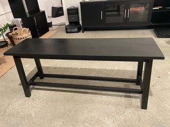 Solid Wood Black Entryway Bench